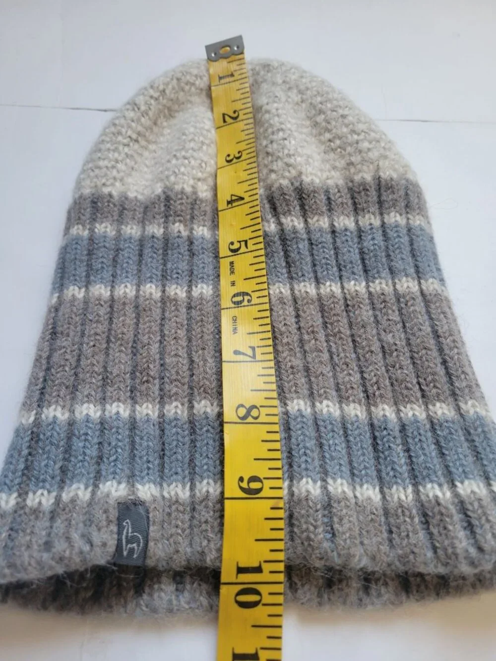 Shupaca Baby Alpaca Striped Beanie Hat One Size Outer Wear Cabincore Ski lodge